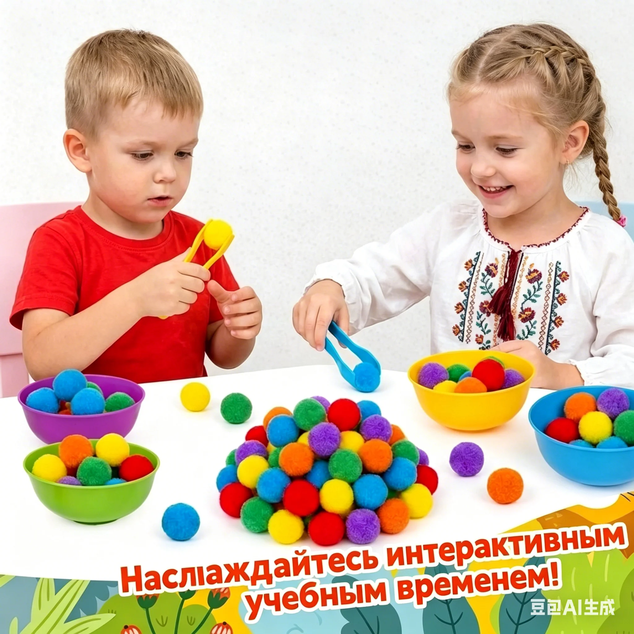 Rainbow Sorting Counting Bowls Set 3