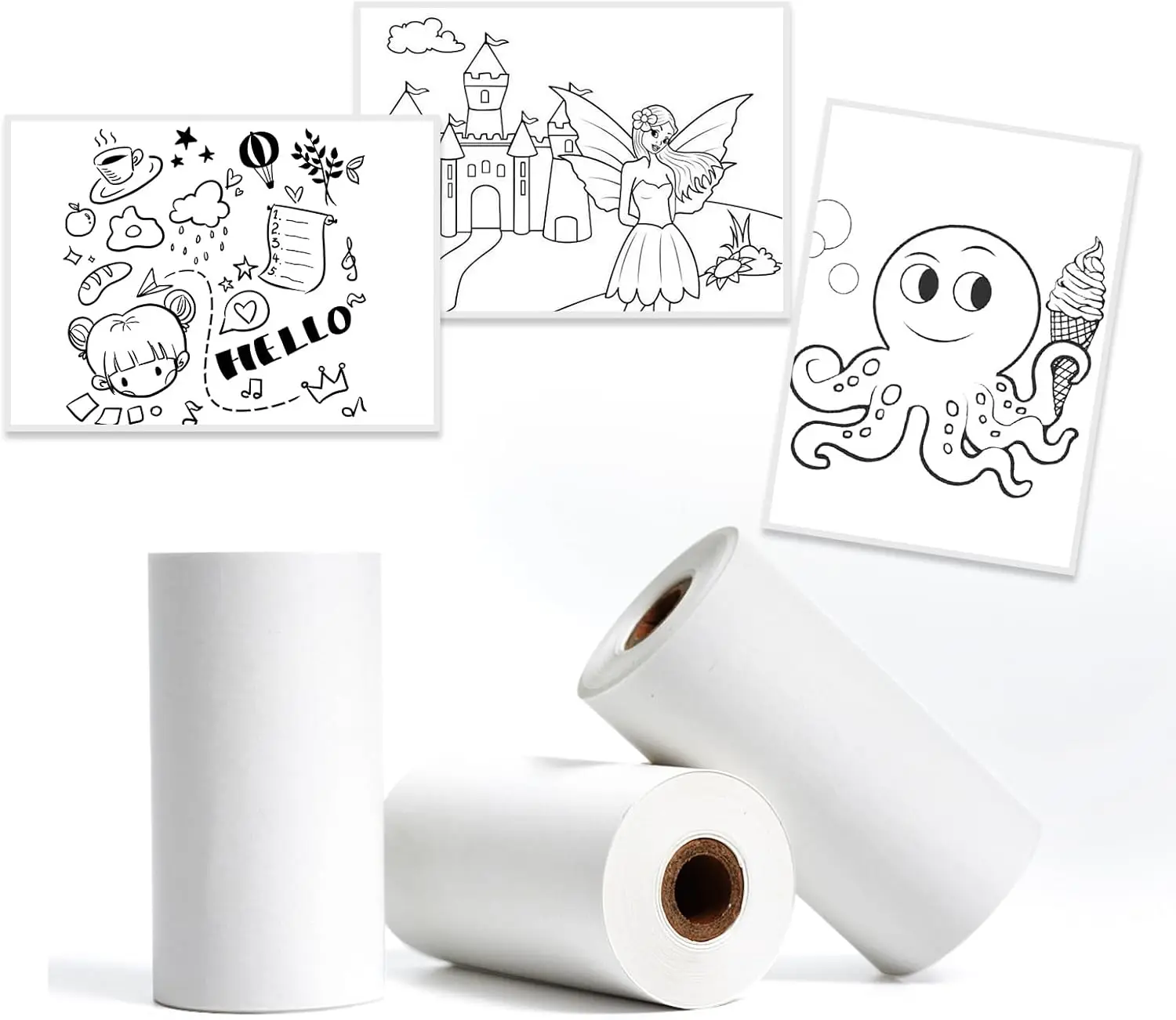Thermal Sticker Paper - 57mm*30mm,Compatible with HPRT L8/ M02/M02S/iDPRT S1Mini Prtiner White Adhesive Thermal Paper