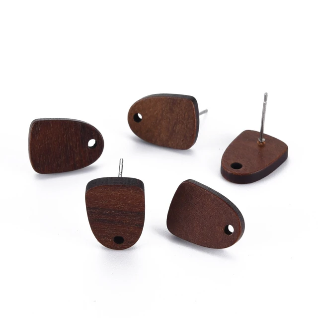 Wooden Stud Earring Findings Jewelry Making  Walnut Wood Earring Base  Connector - Earring - Aliexpress