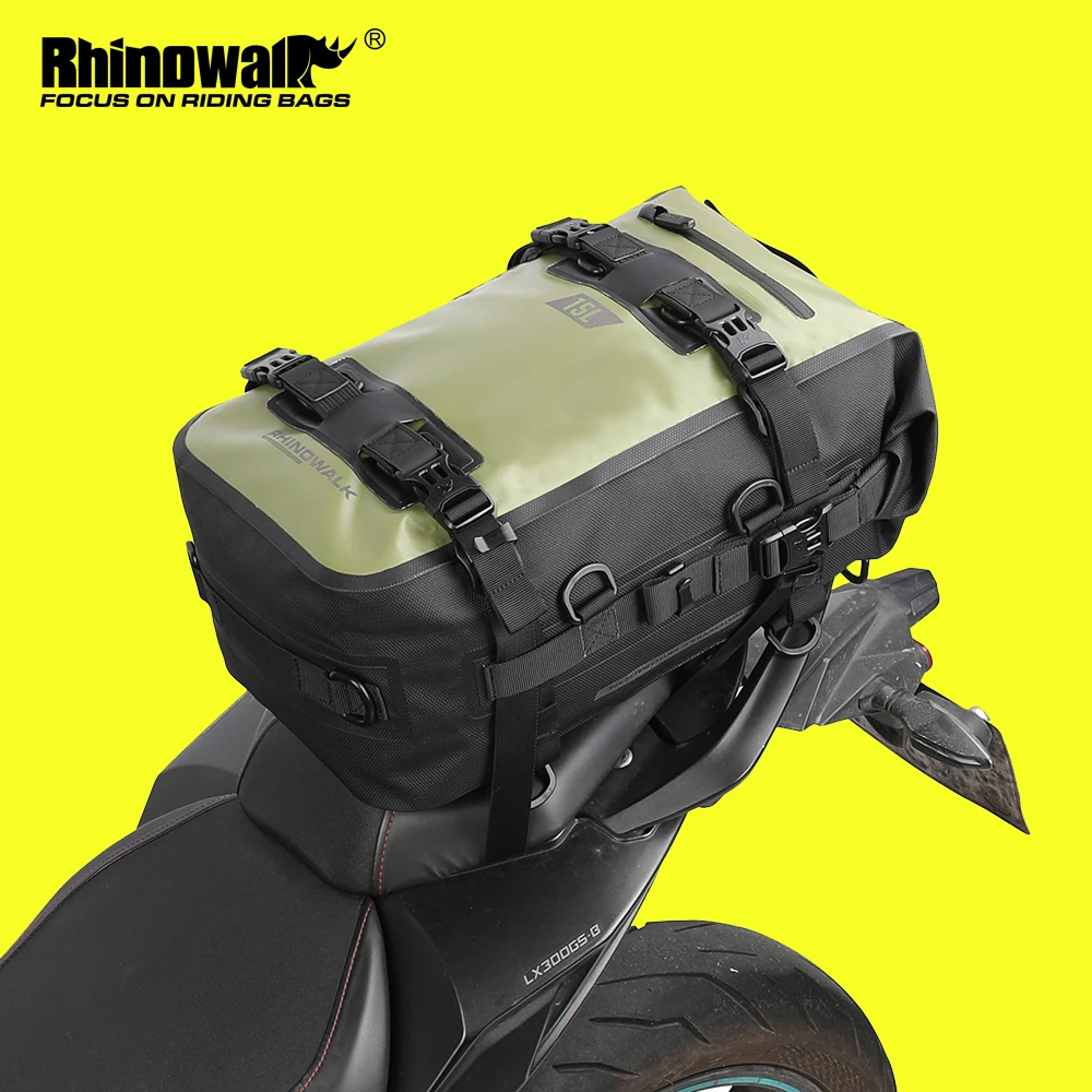  Rhinowalk Motorcycle Saddle Bag Waterproof Motor Luggage Pack  Motorbike Side Bag 20L Quick Release Pannier Bag Motorcycle Accessories  (Green, 1 Pack) : Automotive