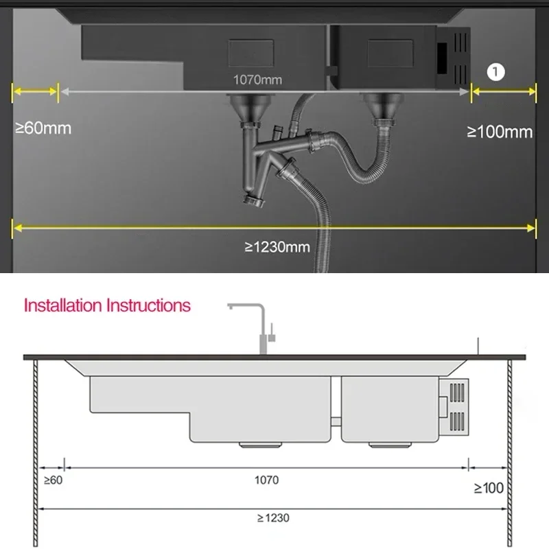 Large Size Smart Purifying Kitchen Sink Handmade Step Sink Ultrasonic Smart Purifying Kitchen Island Sinks ASRAS 11550 NJH