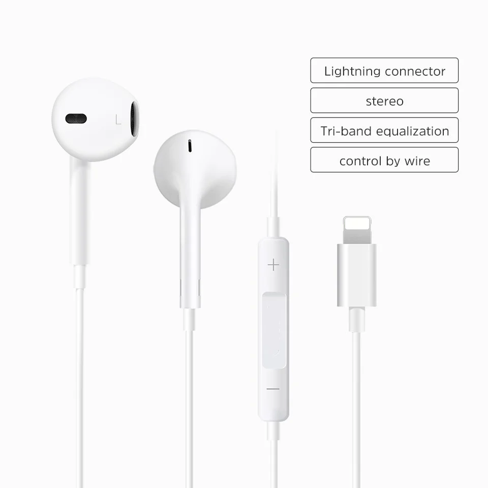 Проводные наушники Lighting с Bluetooth проводные разъемом Lightning для Apple IPhone 13 12 11 Pro XR XS Max