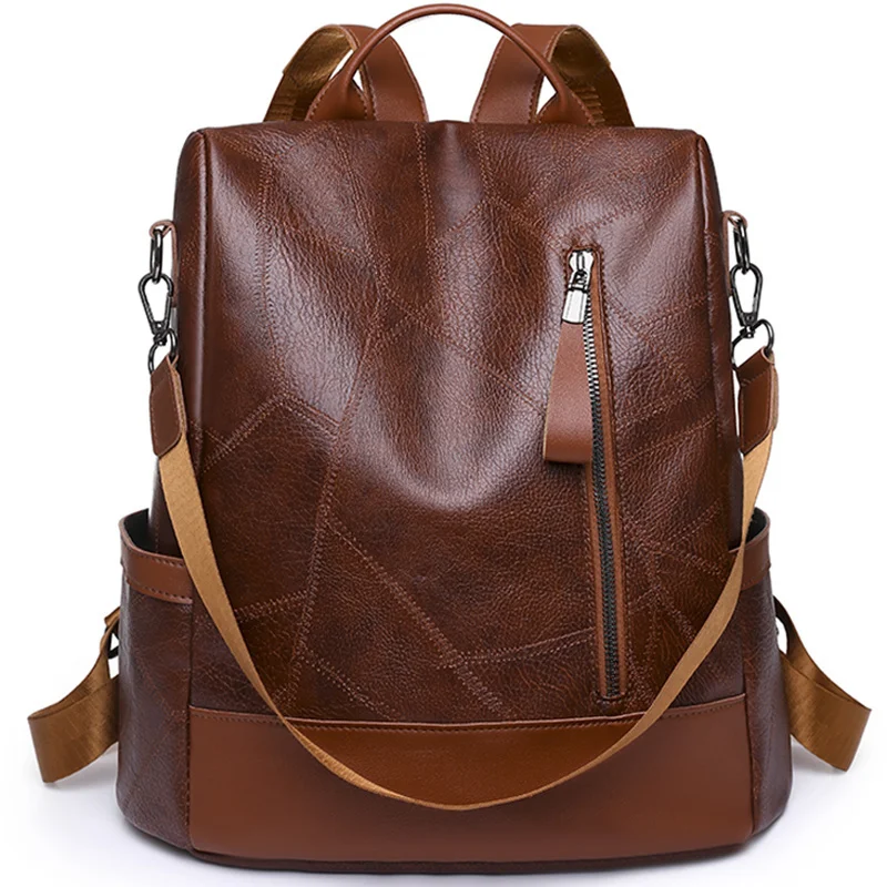 

Large Soft Shoulder Leather Capacity, Women's Bag, Women's Backpack, Fashionable Retro S, Anti Shake Y2k Simple Casual New