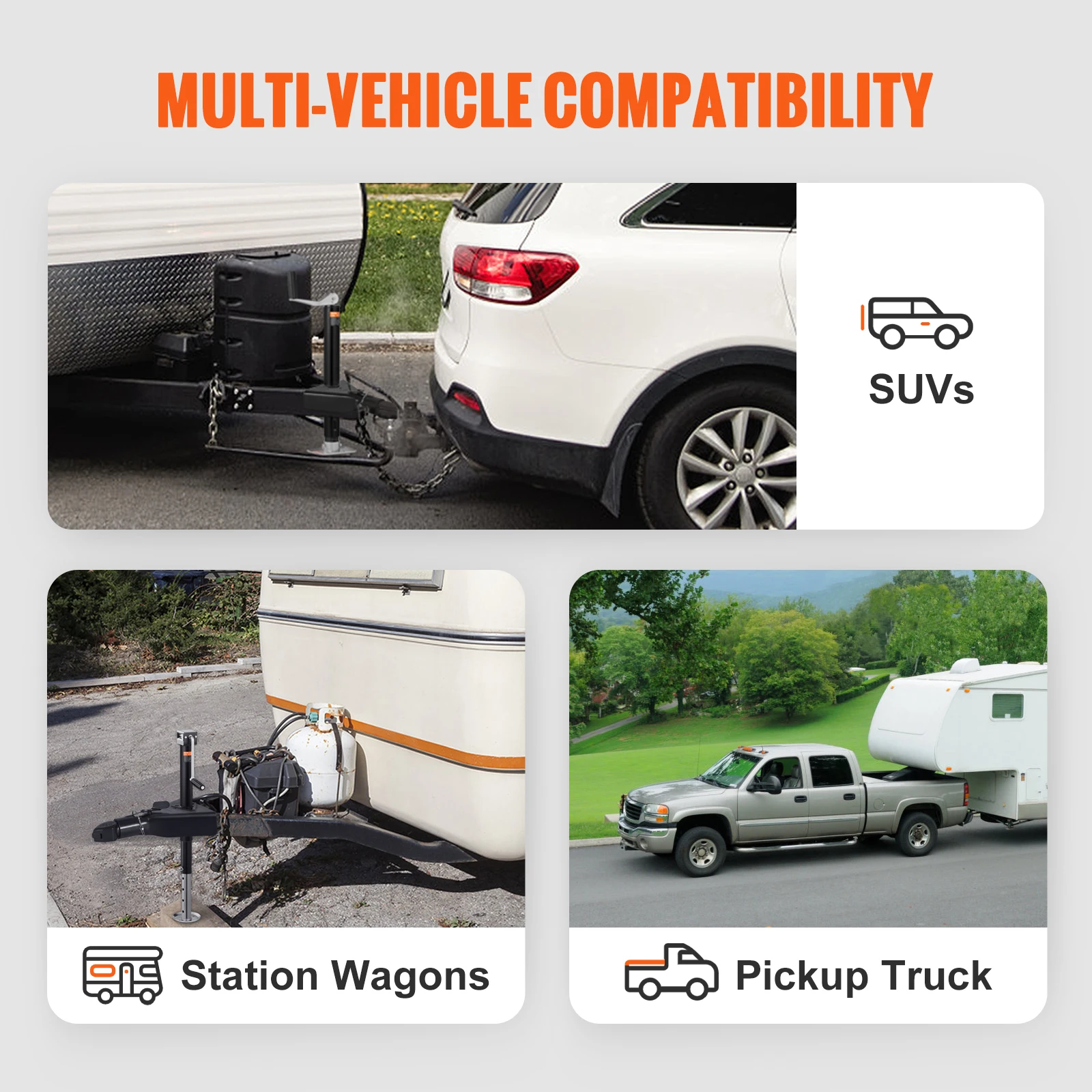 VEVOR 7000 lbs A-Frame Trailer Coupler Fits 2-Inch Hitch Ball Size Channel RV Parts Camper Accessories Caravan Components
