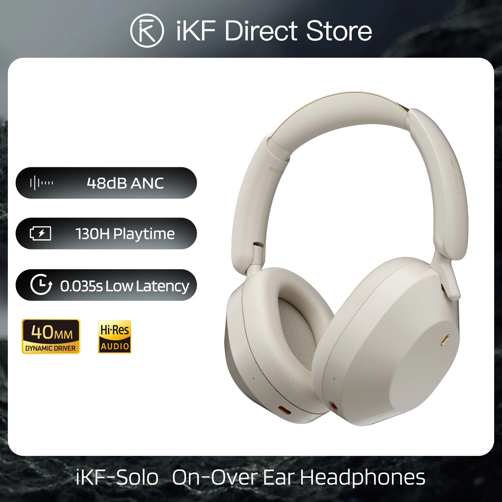 iKF-Solo ワイヤレスヘッドフォン Bluetooth 5.4 アクティブ
