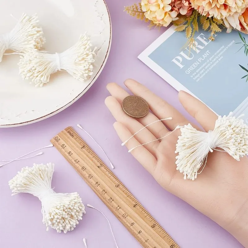 Artificial Mini Pearl Stamen and Pistil for DIY Craft Projects, Wedding Bouquet Accessories Party Decoration Home Decor Supplies