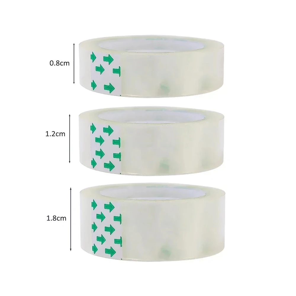 Clear Transparent Adhesive Tape – Multipurpose Rolls for Gift Wrapping, Packing, Home, Office, and School Use
