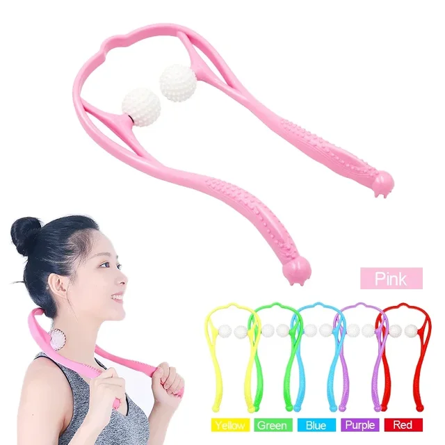 Neck Massager Tool To Relieve Pressure Hand Roller Massage Neck and Shoulder Double Trigger Point Self Massager 2