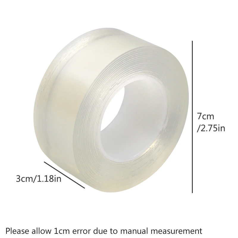 Wide 3cm long 3m nano Double-Sided Tapes Reusable Traceless Strong Sticky Removable Washable For Home/Office/Car 2