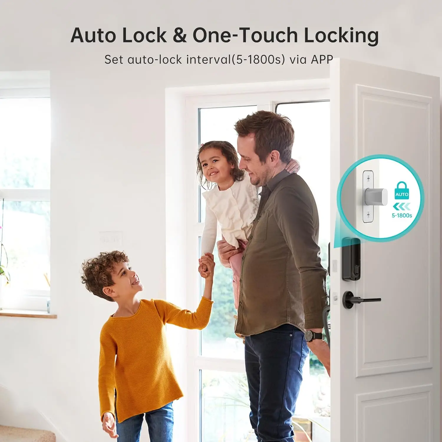 Entry Fingerprint Deadbolt with Handle Set Electronic Digital Keypad Door Locks APP