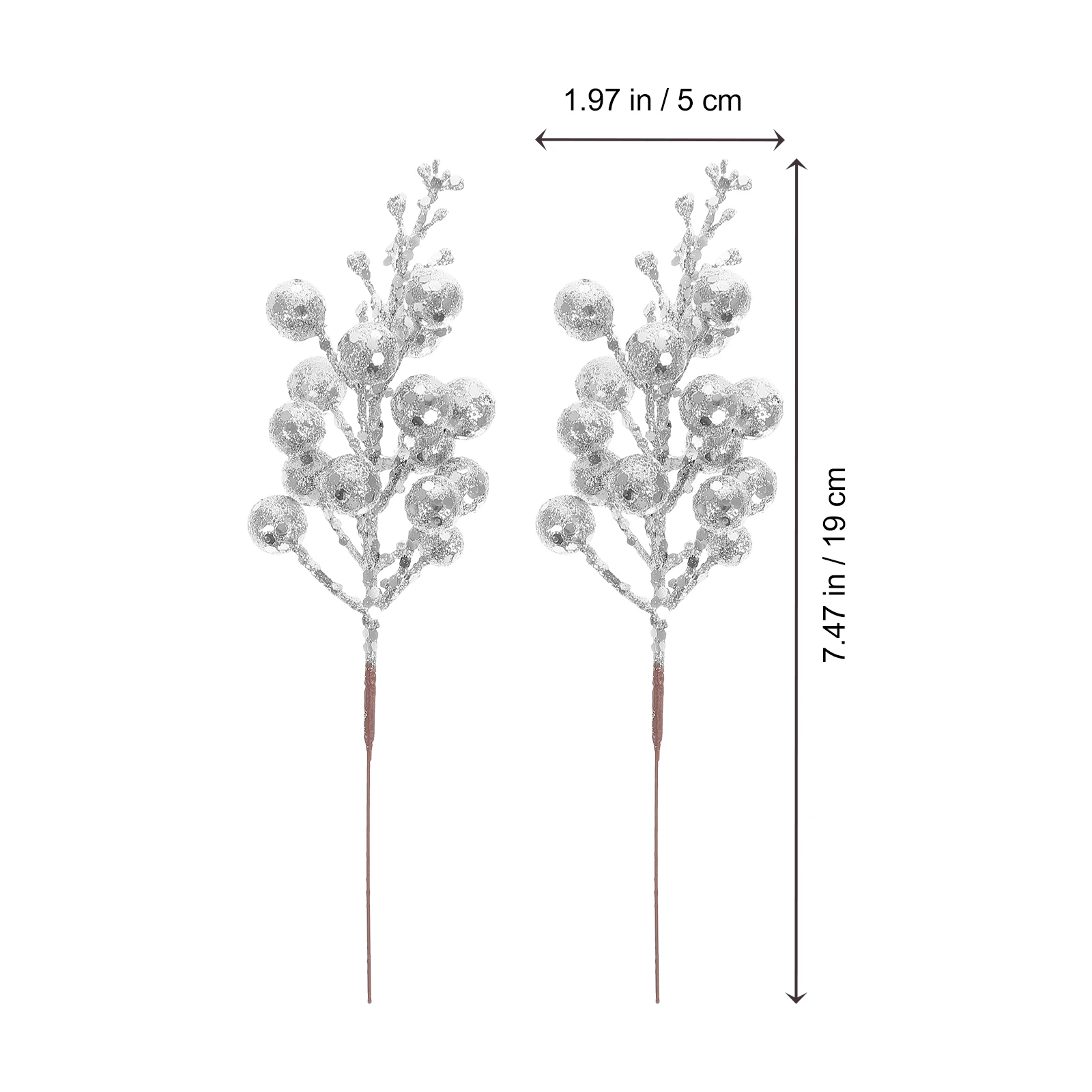 10Pcs Christmas Artificial Berry Branches Hollystem Pick Spray Pine Cones Navidad Decor Craft Festive Party Decoration