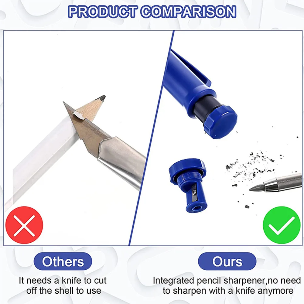 

Твердая искусственная с встроенной точилкой для карандашей, для деревообработки, рисования, механический маркер для карандашей, инструмент для маркировки