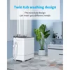 Portable Washing Machine Twin Tub with Built-in Drain Pump 26Lbs Semi-automatic Washer 3
