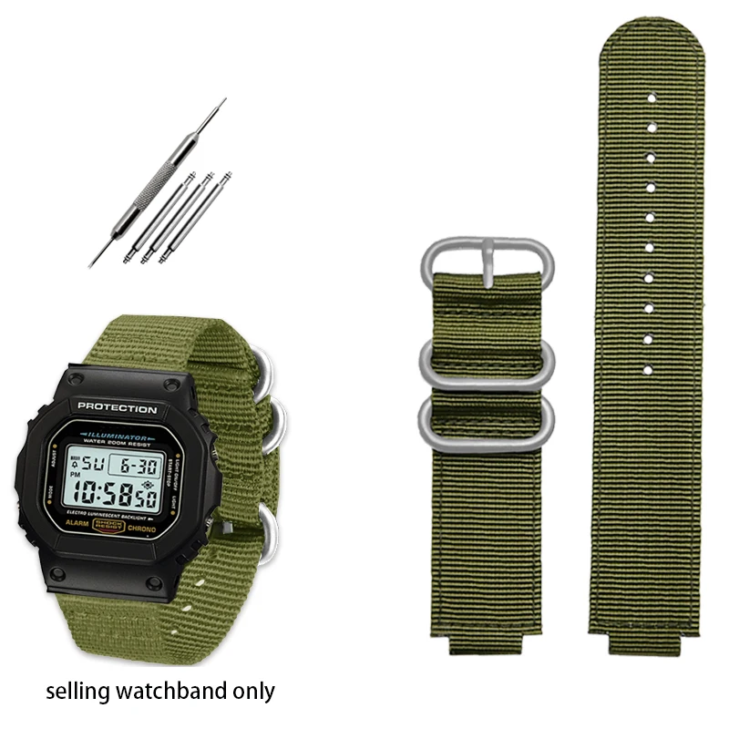 Nylon watch band for Casio small square DW-5600 / 5610 GW