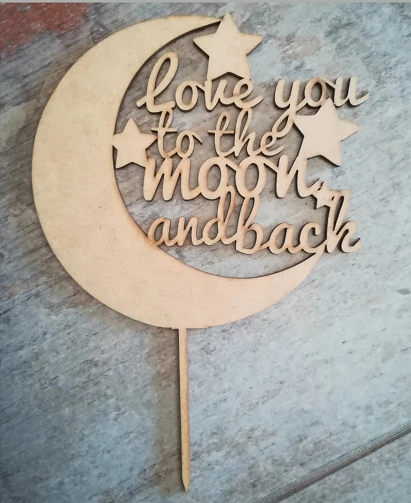 

Топпер для торта «Love you to the moon and Back», Топпер для торта на день рождения, подарок для детей на день рождения, топпер для торта на свадьбу или годовщину