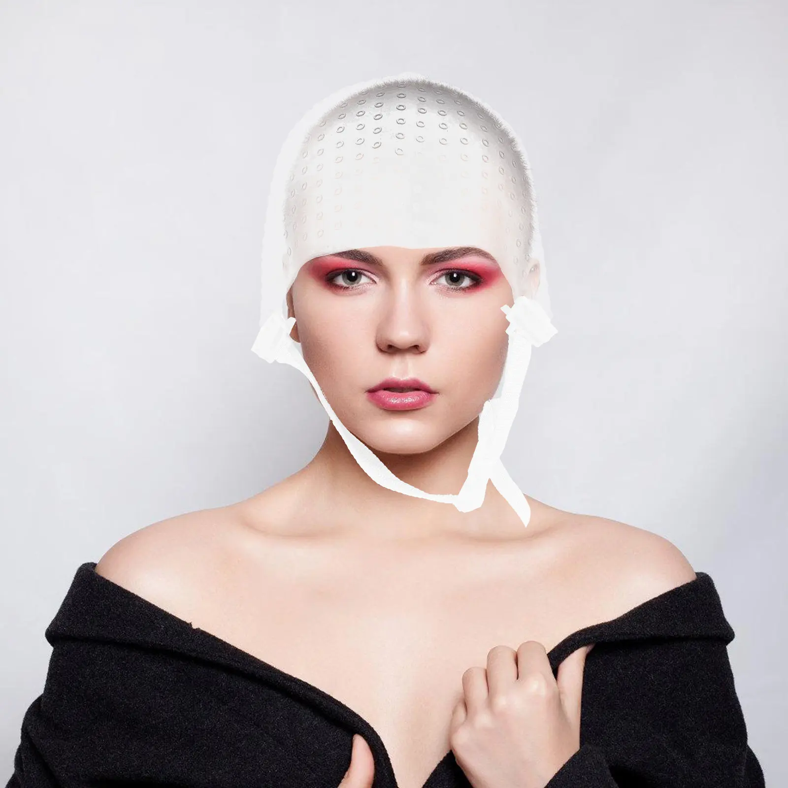 전문가용 재사용 가능 실리콘 헤어 컬러링 모자 (타겟 하이라이트, 프로스팅, 티핑, 염색용) 헤어 염색 하이라이트 캡