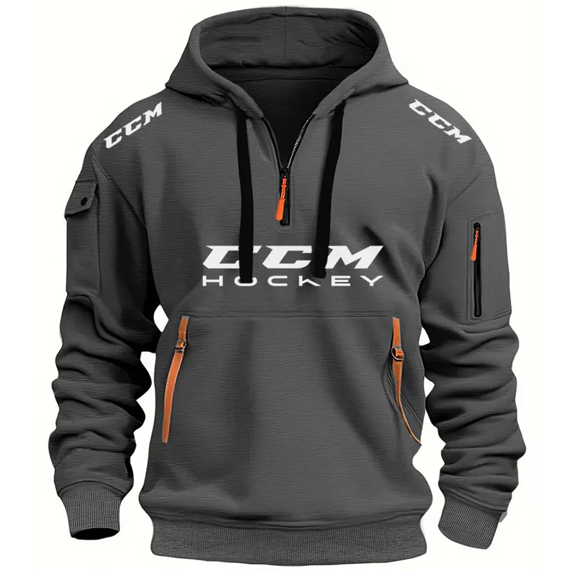 New Autumn Winter Autumn Winter Russia CCM HOCKEY Sports men's Hoodies Sweatshirts multi-pocket zipper loose casual hoodie coat 5