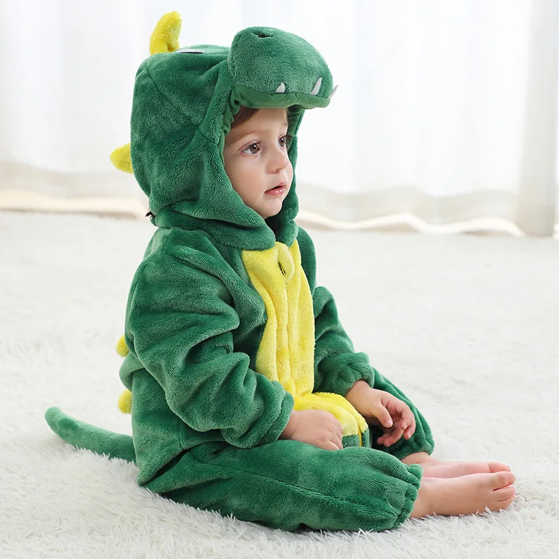 

Детский фланелевый комбинезон с капюшоном, зимний костюм для косплея с тигром, львом, Кроликом, уткой, драконом, пандой