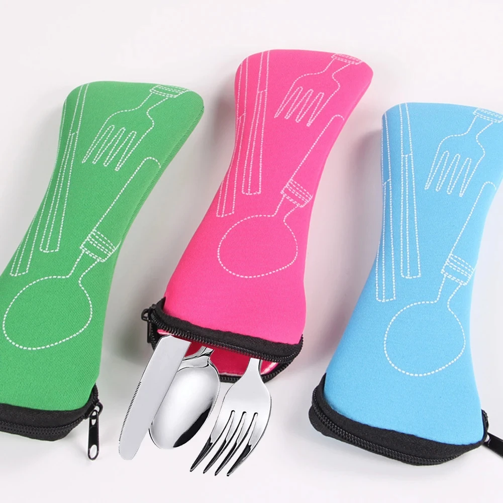 1PC Portable Cutlery Bag Cutlery Bag Cutlery Bag Travel Packaging Storage Box Cutlery Picnic Fork Spoon Bag