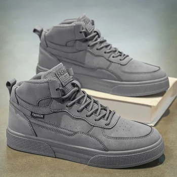 Breathable men's casual shoes, skate shoes, mid-top men's shoes, breathable and versatile sports shoes, suitable for wearing all 1