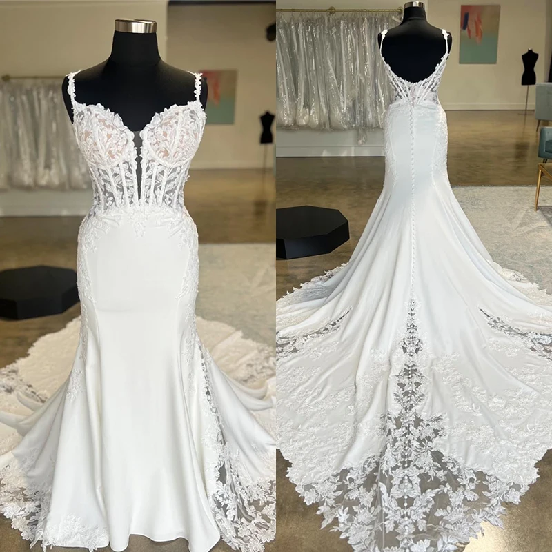 

Simplicity Wedding Dress Organza Satin With Embroidery Lace Ball Gown A-Line Full Sleeve O-Neck Bride Dress Vestido De Novia But