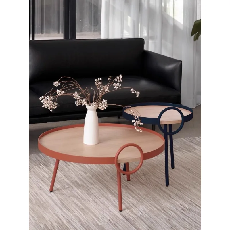 

Nordic simple living room home balcony round sofa side coffee table small table mesas de centro para sala schreibtische