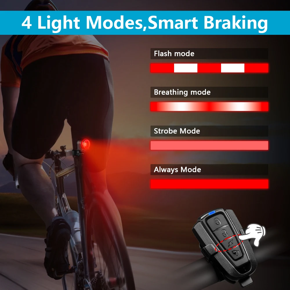 Hollarm A8Pro Bicycle Alarm IPX65 Waterproof Bicycle Rear Light Brake Sensing Lamp Anti Theft Alarm Bike Taillight Horn bicycle alarm bicycle rear light