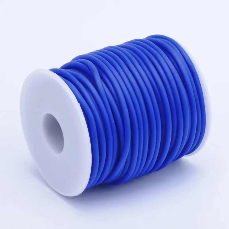 Craftdady 25m holle buis PVC-rubberen snoer Rubberen buis snoer omwikkeld voor geheugen draad ketting armband breien, blauw