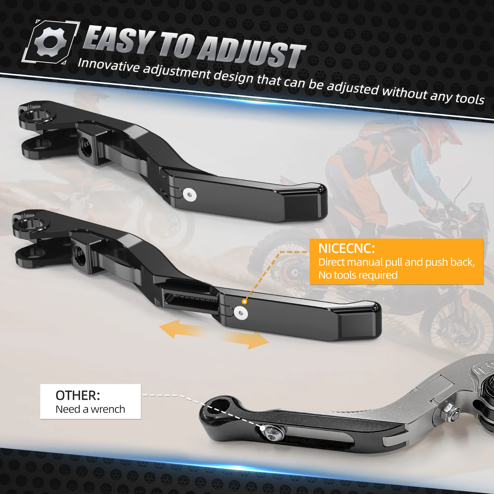 Für Husqvarna Norden 901 2022–2025 KTM 790 Adventure 2019–2025 890 Adventure/R 2021–2025, verstellbarer Bremshebel, Kupplungshebel – Detail 9