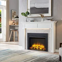 36" W x 26" H Electric Fireplace Insert with Front Trim Kit, Fire Crackling Sound, 750W/1500W Heater, Remote Control, Fireplaces 1