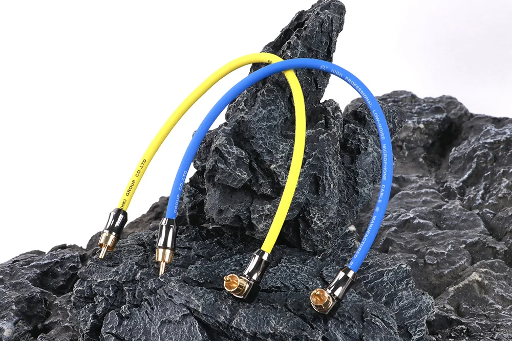 RCA-Audio kabel, direkt im rechten Winkel RCA-Stecker-Stecker-Verlängerung kabel für DVD-Projektor TV-Lautsprecher verstärker 1 Paar – Detail 4