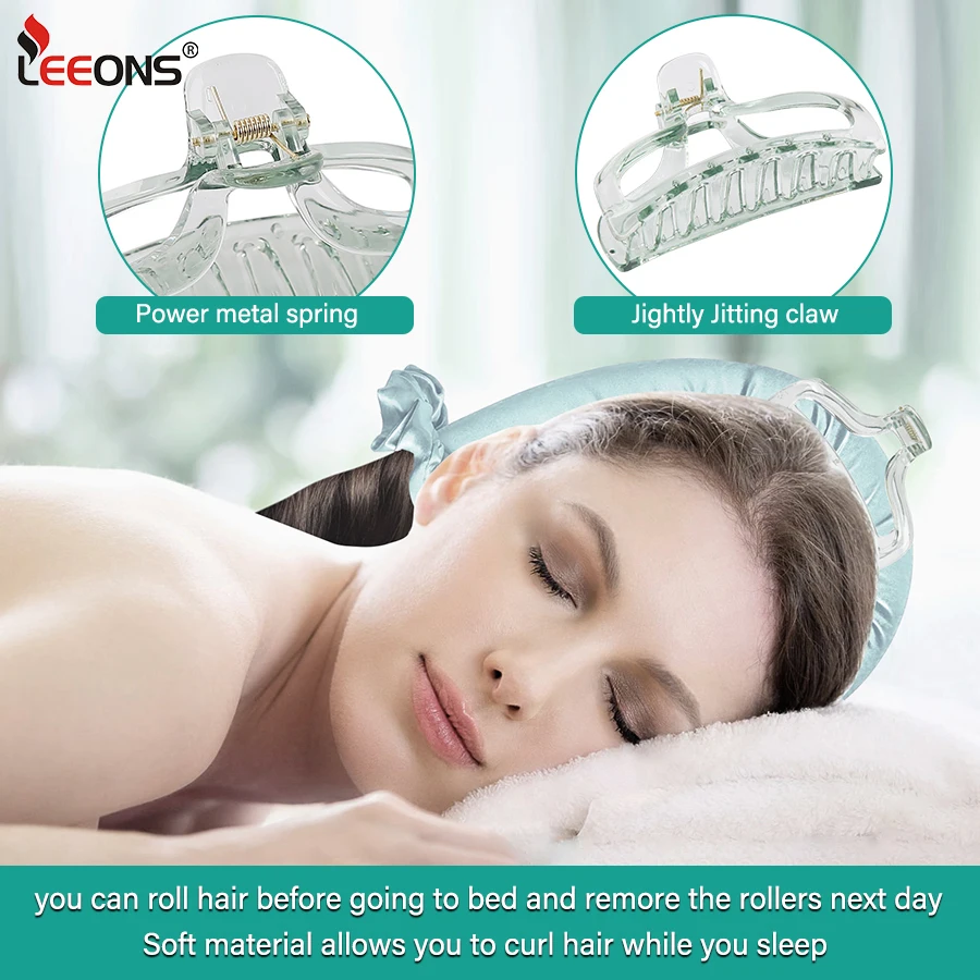 hair curling tools Lazy Curling Heatless Curling Rod Headband No Heat Hair Curlers To Sleep In Curl Ribbon With Scrunchies Hair Clip Long 1Set