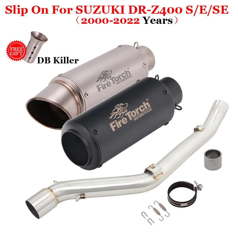 Per Suzuki Drz 400 Drz400 Dr-Z 400 S Sm 2000 - 2022 Tubo Di Scarico Moto Collegamento Centrale Tubo Silenziatore Moto Con Db Killer