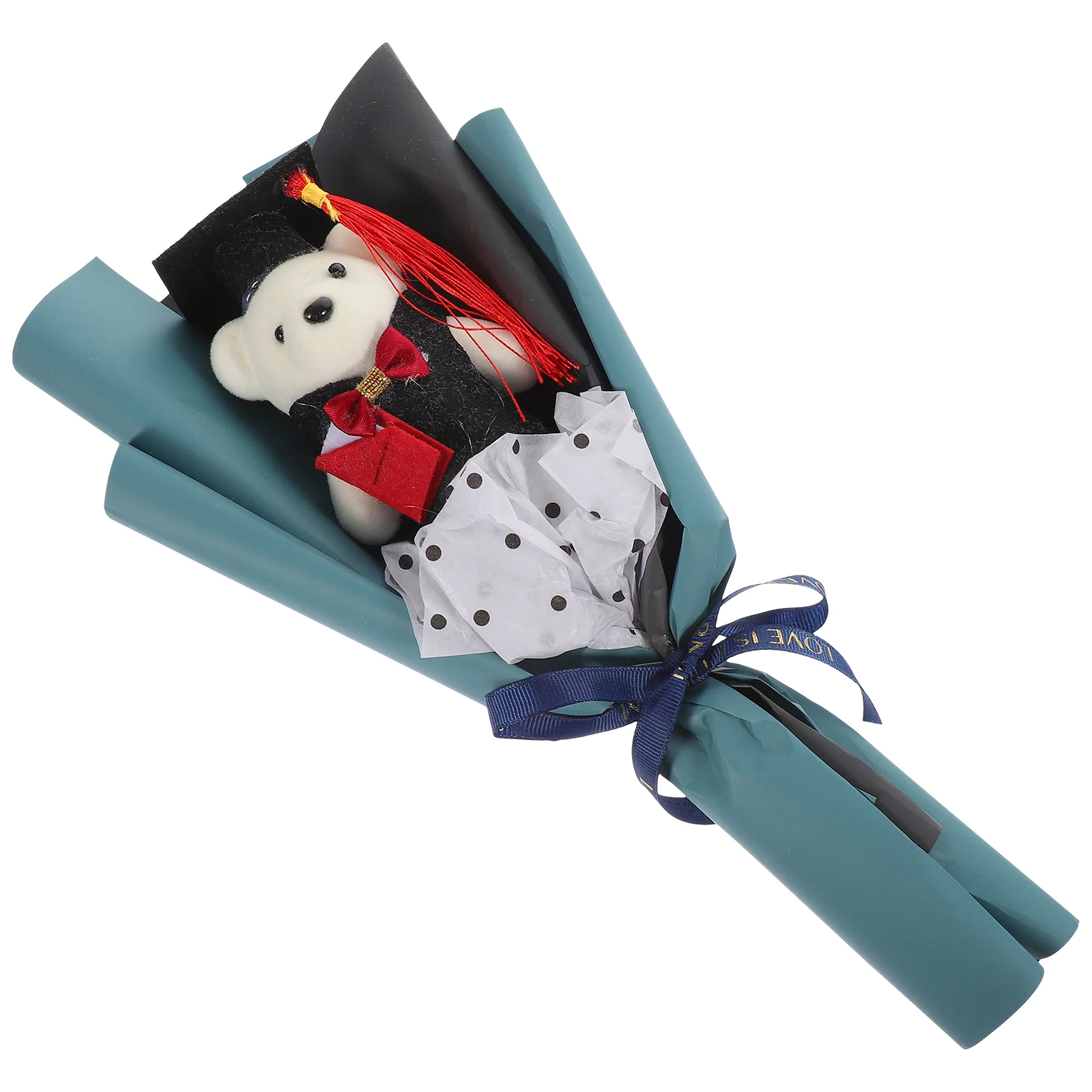 Graduation Artificial Flowers Bouquet Gift Bear Decoration Ornament Decorate Chic