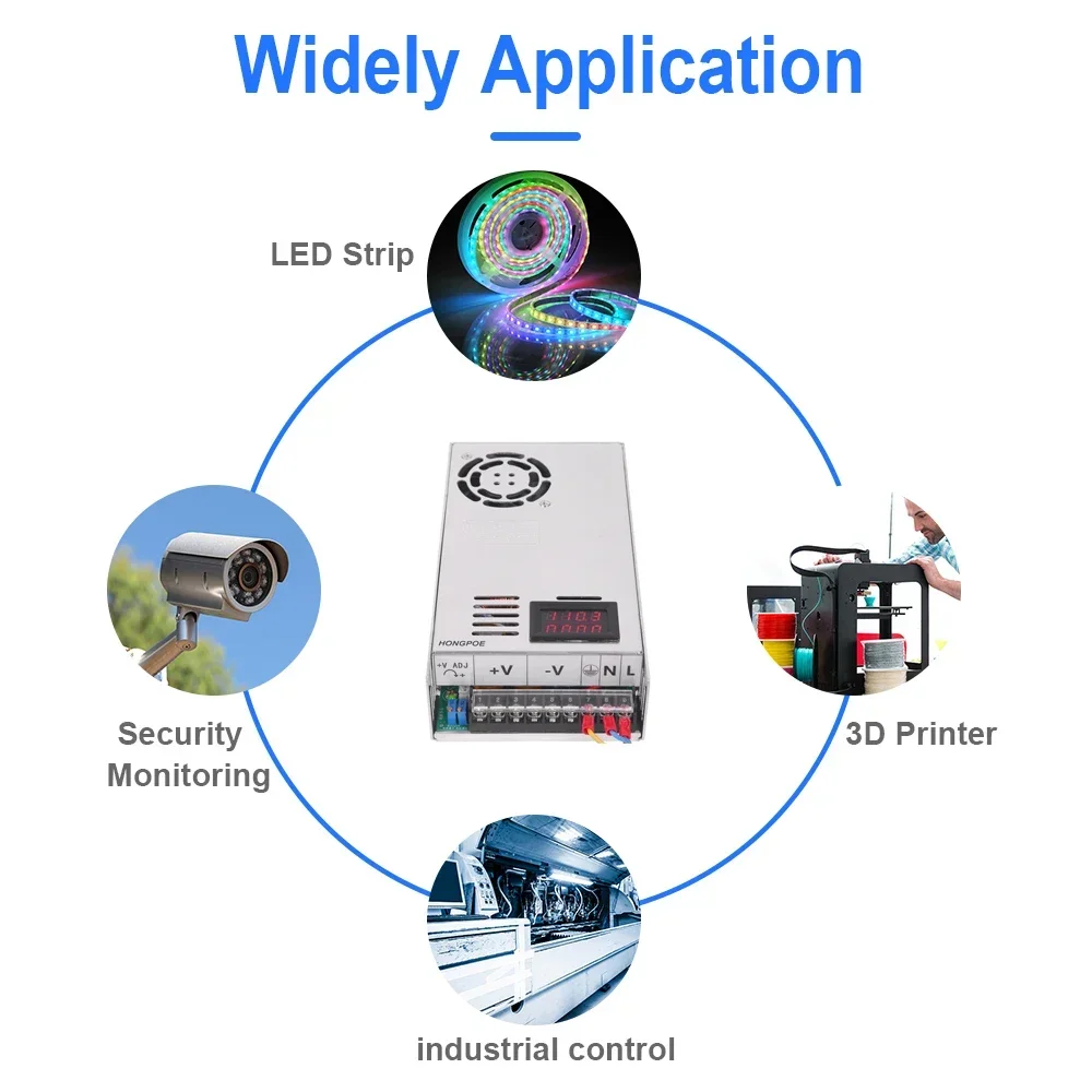 مصدر طاقة قابل للتعديل شاشة ديجيتال 600 واط 0-12 ف...