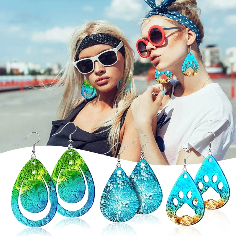 Various Shaped Earring Silicone Mold Set With Ear Hook Jump Rings