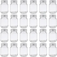 2oz Mason Jar with Silver Lid for Honey Jam Spice Pack of 24 Sets 1