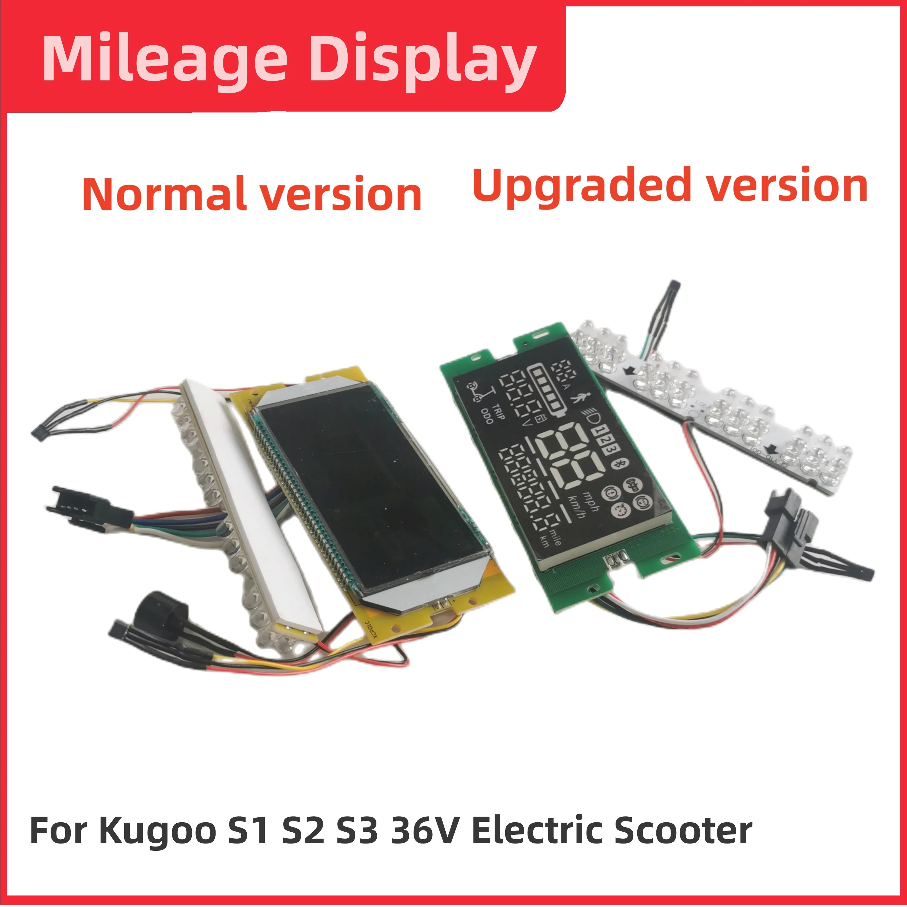 

Kugoo S1 S2 S3 36V Upgraded Mileage Display For Electric Scooter Speedometer Dashboard display instrument Replacement Parts