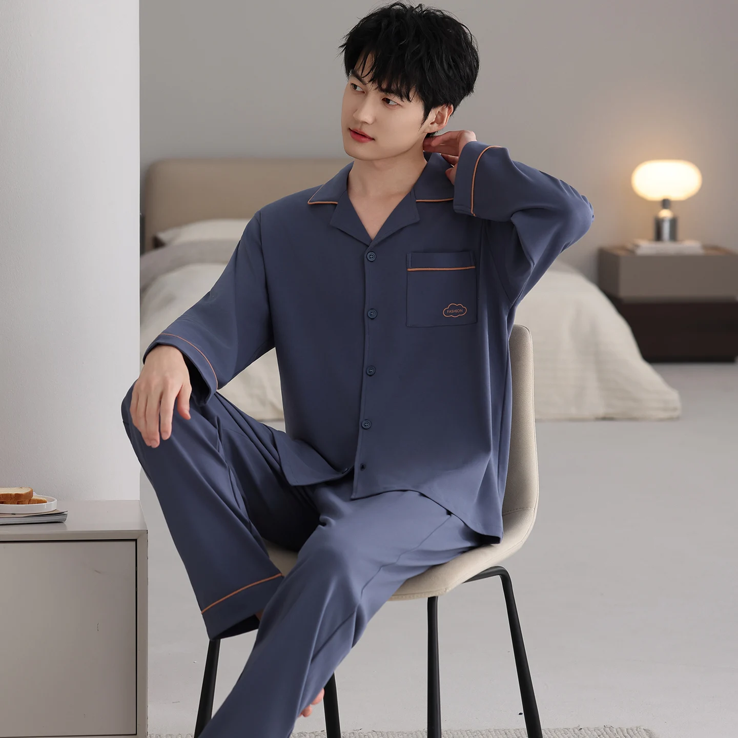 6XL Cotton Pajamas Long Sve Men's Spring Autumn plus Size Home Clothes Cardigan Sle Comfortable Soft Lightweight Spwear