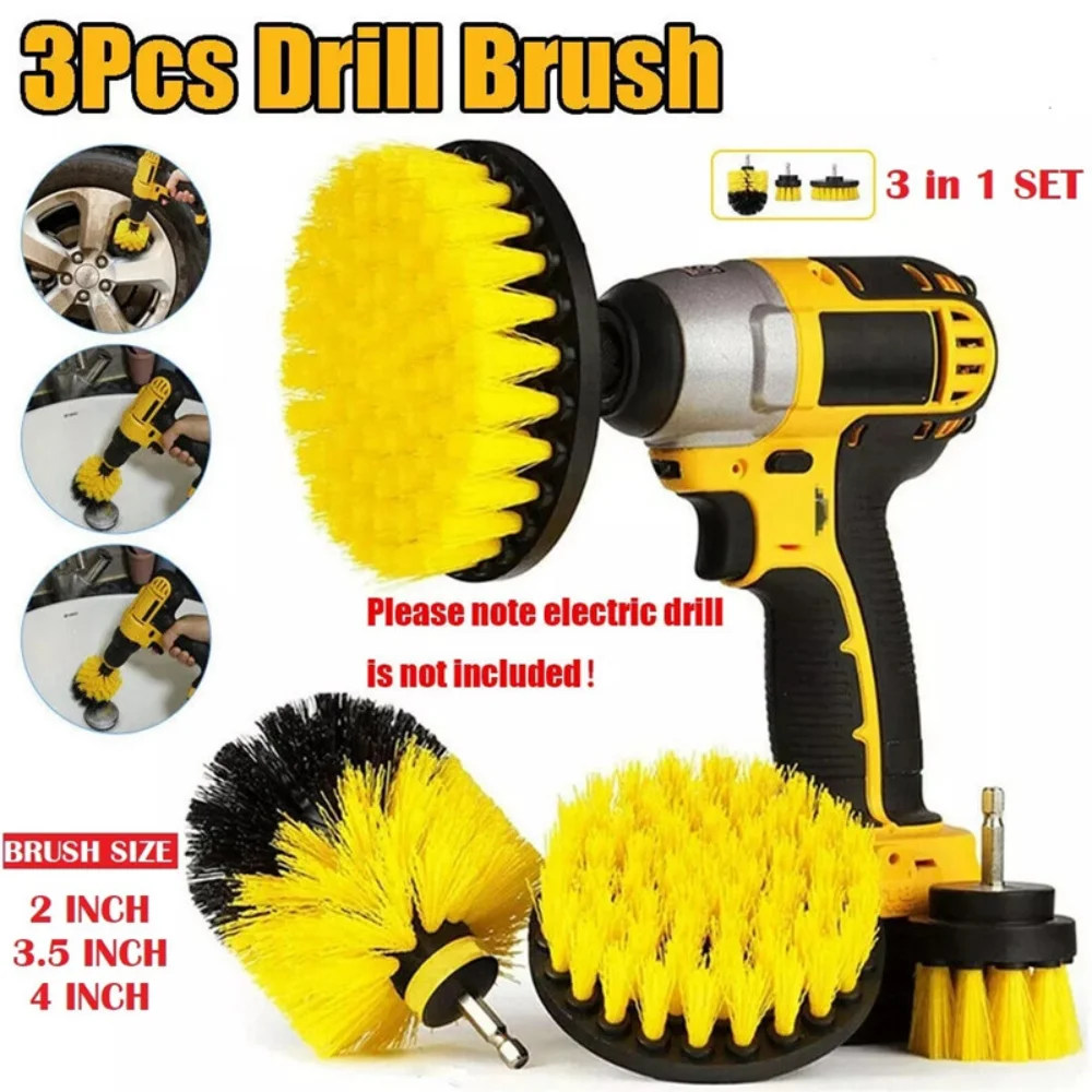 Electric Drill Cleaning Brush Head Universal Round Plastic