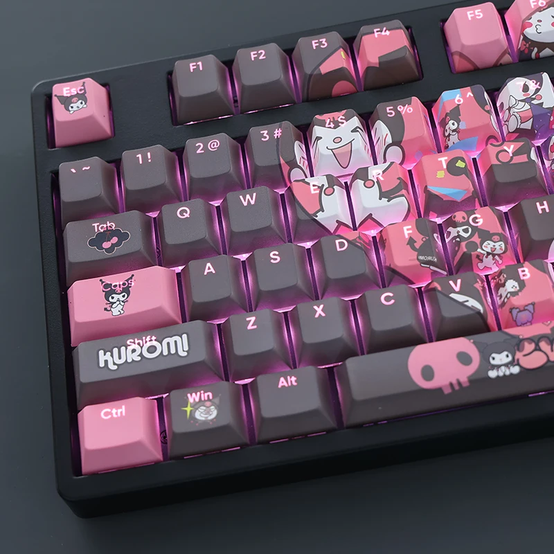 Classical Pbt Dye-subbed Keycaps Bonito Cartoon Anime Gaming Key Caps para Ansi 61 87 104 108 Chaves Set - Imagem 5