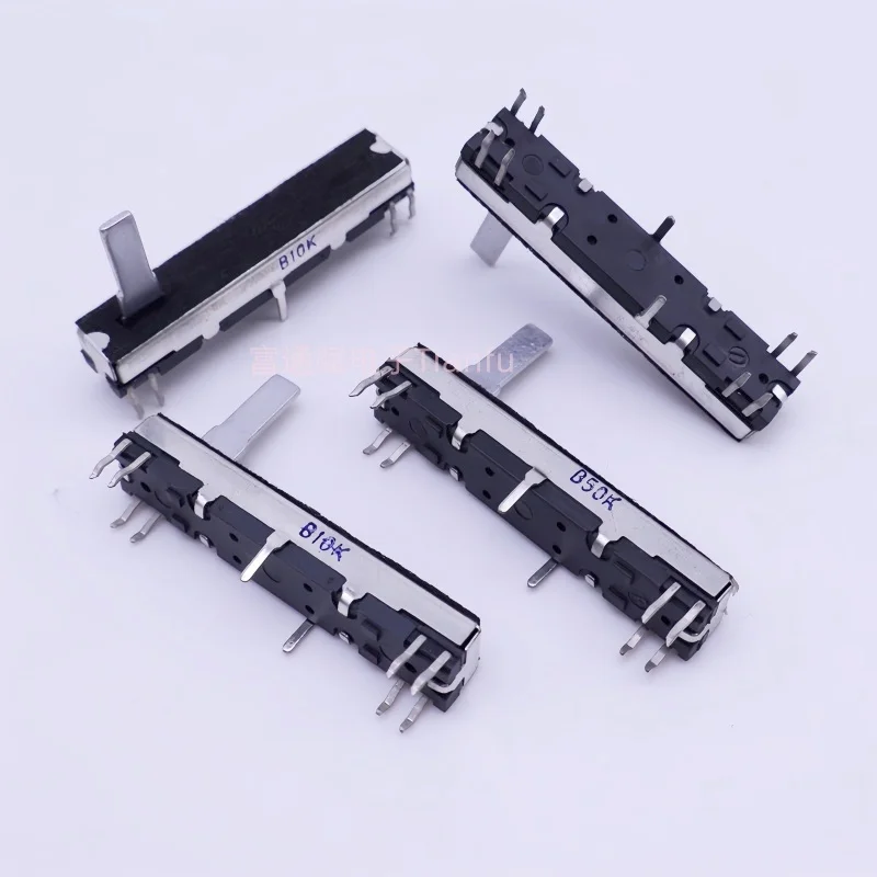 45mm Siding Potentiometer Stereo Channel B10K B50K Axis Length 15mm Sliding Stroke 30mm 1pcs linear potentiometer adjustable resistor