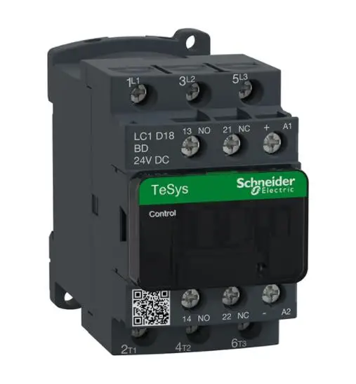 Контактор TeSys D LC1D18 LC1D18BD LC1D18BDC 3P(3 NO) AC-3 - = 440 В 18-24 катушка постоянного тока |