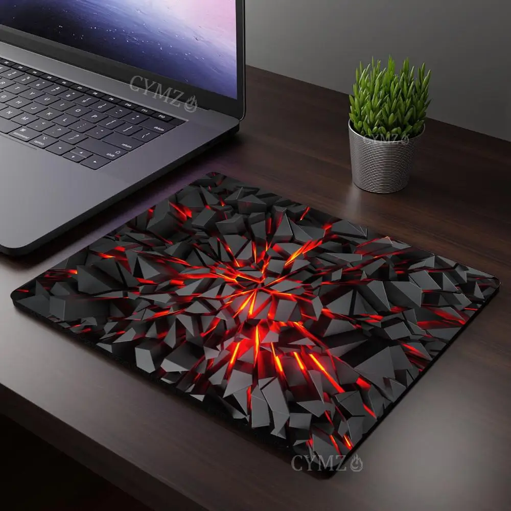Cyber-Style Polygonales Muster Kleine Mausmatte Schreibtischunterlage Gamer PC-Zubehör Tastaturmatte Geeignet für Büro und Spiele – Detail 12