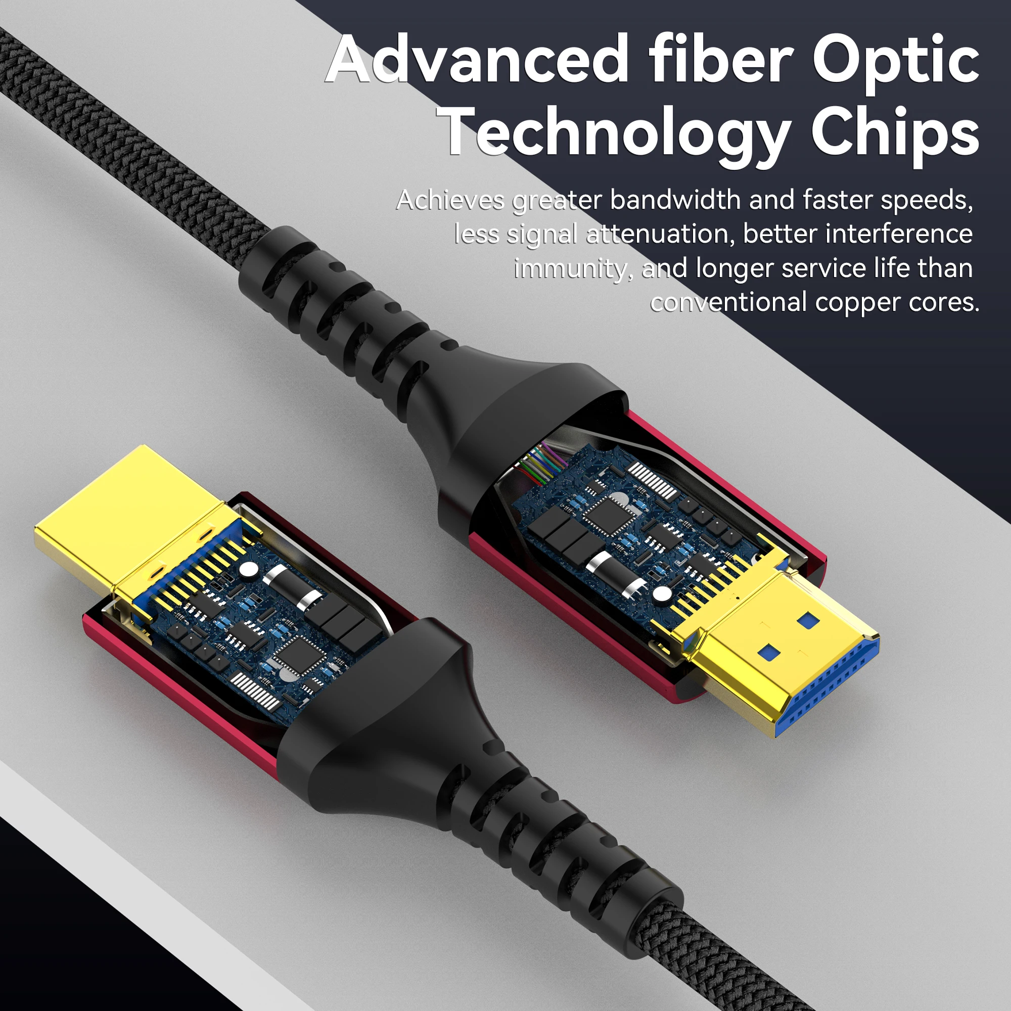 Ultra High-Speed 8K HDMI 2.1 Fiber Optic Cable with eARC and 48Gbps Bandwidth
