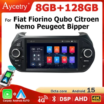 Radio para Auto con Pantalla de 7 Pulgadas, Android 15, Carplay, Bluetooth, para Fiat Fiorino, Citroën Nemo, Peugeot Bipper 2015-2019, Reproductor Multimedia 1
