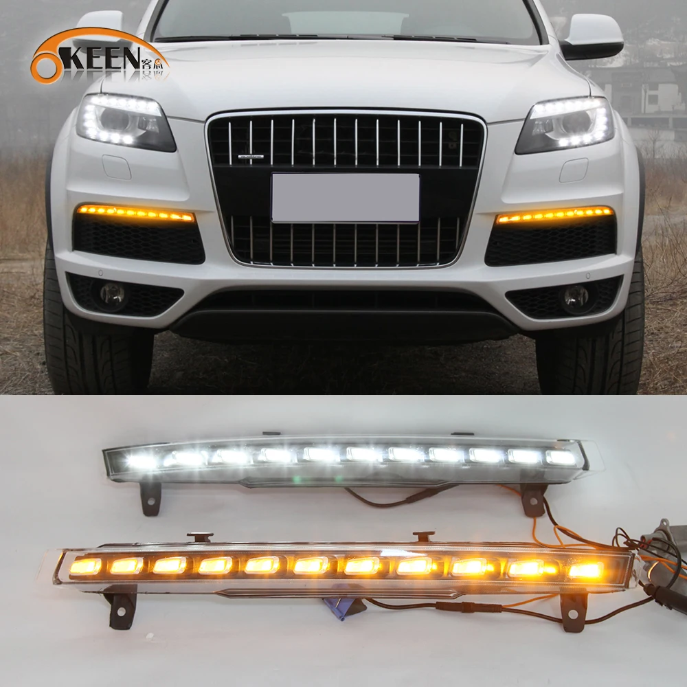 håndvask gnist Comorama OKEEN 1Pair Led Daytime Running Light For Audi Q7 2010 2011 2012 2013 2014  2015 Car Turn Signal Lights 12V DRL Auto Accessories