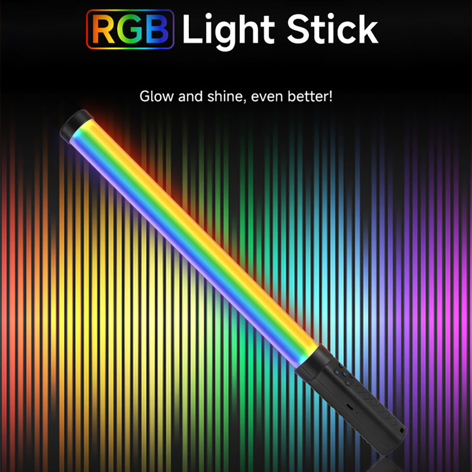 MIAOTU 49CM RGB Video Light Led RGB Lamp Handheld Light Wand Colorful Stick Light 2500K-9000K Photography Studio Lamp