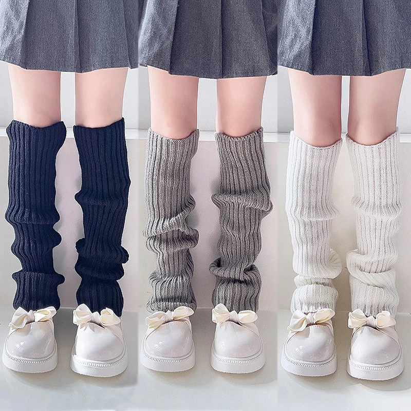 

Girls' Leg Warmers Autumn And Winter Fashion Knit Solid Color Over The Knee Long JK Clothing Accessories For Girls' Leg Warmers