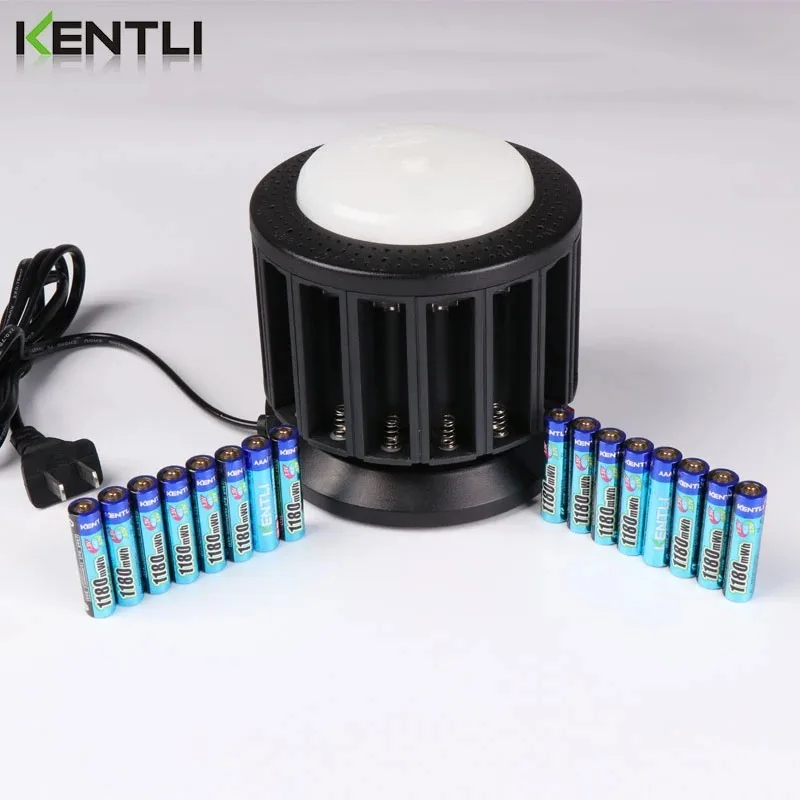 KENTLI 1,5 V 1180mWh 1000 циклов Li-Ion aaa батареи AAA литиевая аккумуляторная батарея aaa + зарядное устройство с 16 слотами
